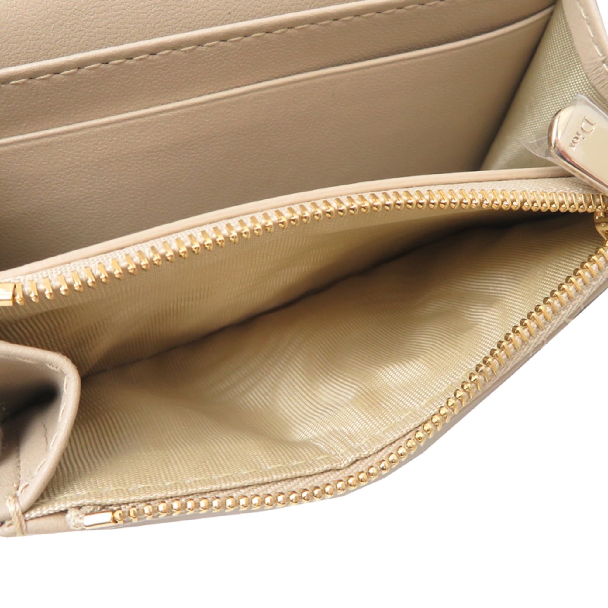 Dior Christian Dior Glycine Women's Wallet/Coin Case S0966ONMJ M51U Lamb Beige Size ONE SIZE - 6 Thumbnail