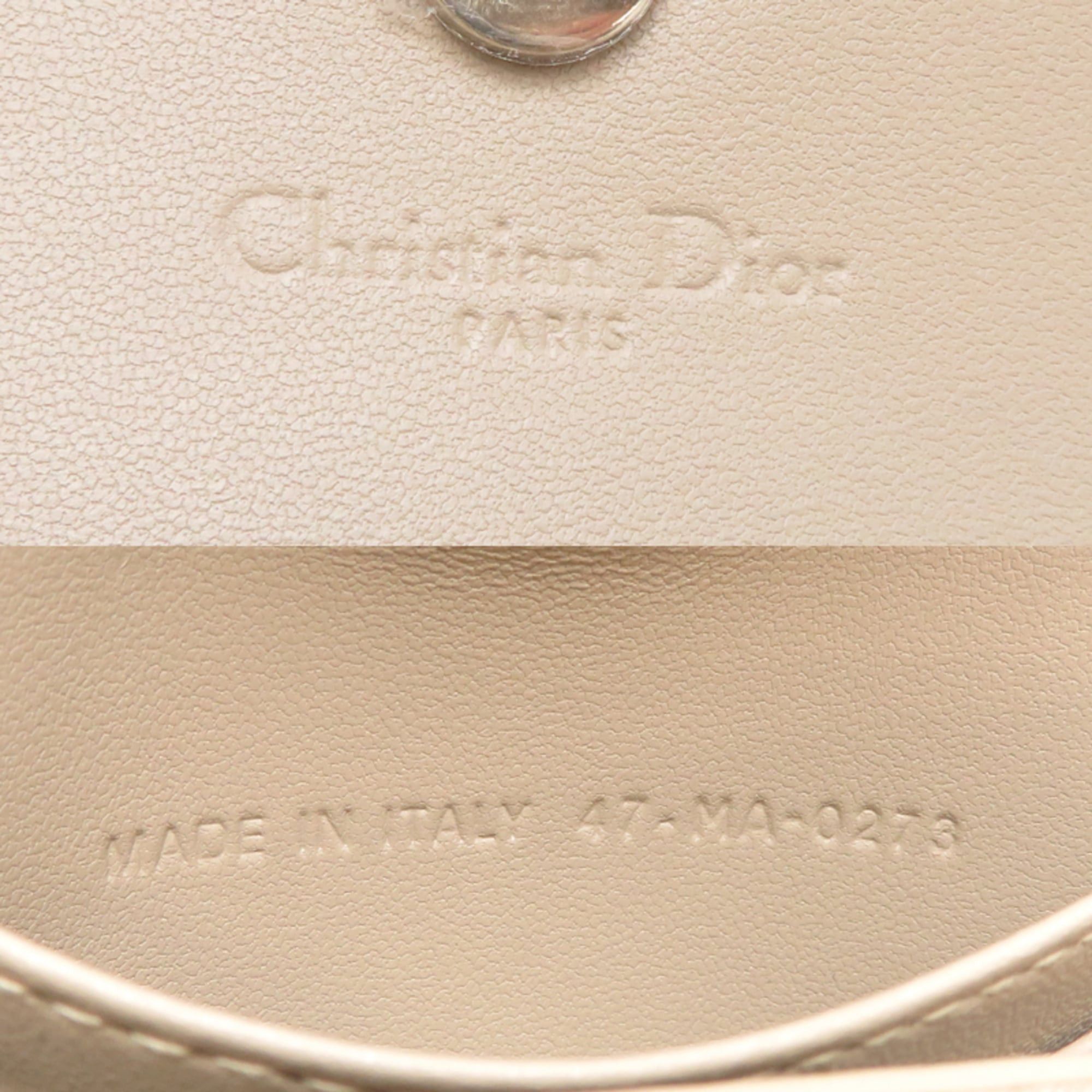 Dior Christian Dior Glycine Women's Wallet/Coin Case S0966ONMJ M51U Lamb Beige Size ONE SIZE - 7 Thumbnail