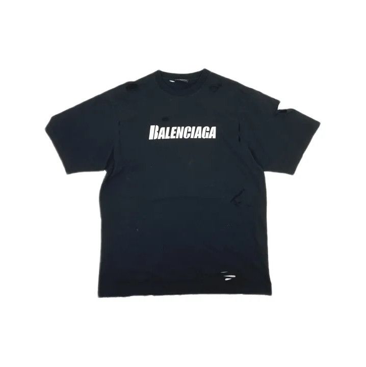 Balenciaga Balenciaga Distressed Logo Short Sleeve T-Shirt Size US XS / EU 42 / 0 - 2 Thumbnail