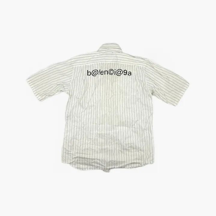 Balenciaga Balenciaga Striped Logo Short Sleeve Shirt Size US S / EU 44-46 / 1 - 3 Thumbnail