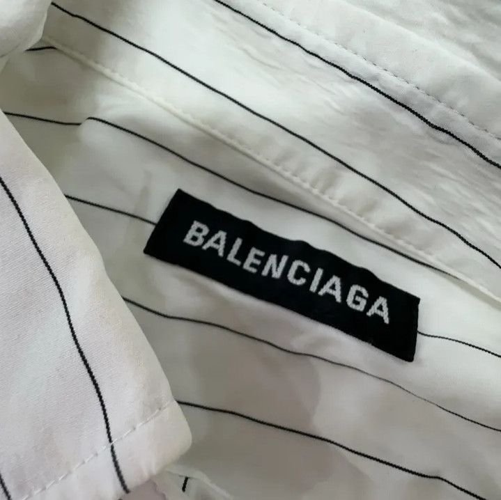 Balenciaga Balenciaga Striped Logo Short Sleeve Shirt Size US S / EU 44-46 / 1 - 6 Thumbnail