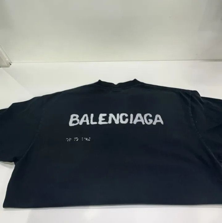 Balenciaga Balenciaga Black Logo Print Short Sleeve T-Shirt Size US M / EU 48-50 / 2 - 12 Thumbnail