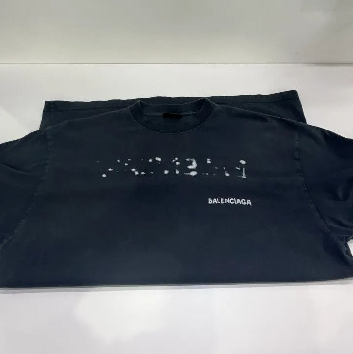 Balenciaga Balenciaga Black Logo Print Short Sleeve T-Shirt Size US M / EU 48-50 / 2 - 9 Thumbnail