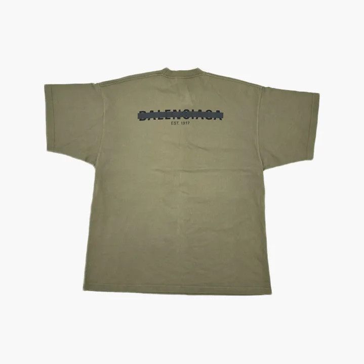 Balenciaga Balenciaga Military Green Logo Print T-Shirt Size US M / EU 48-50 / 2 - 3 Thumbnail