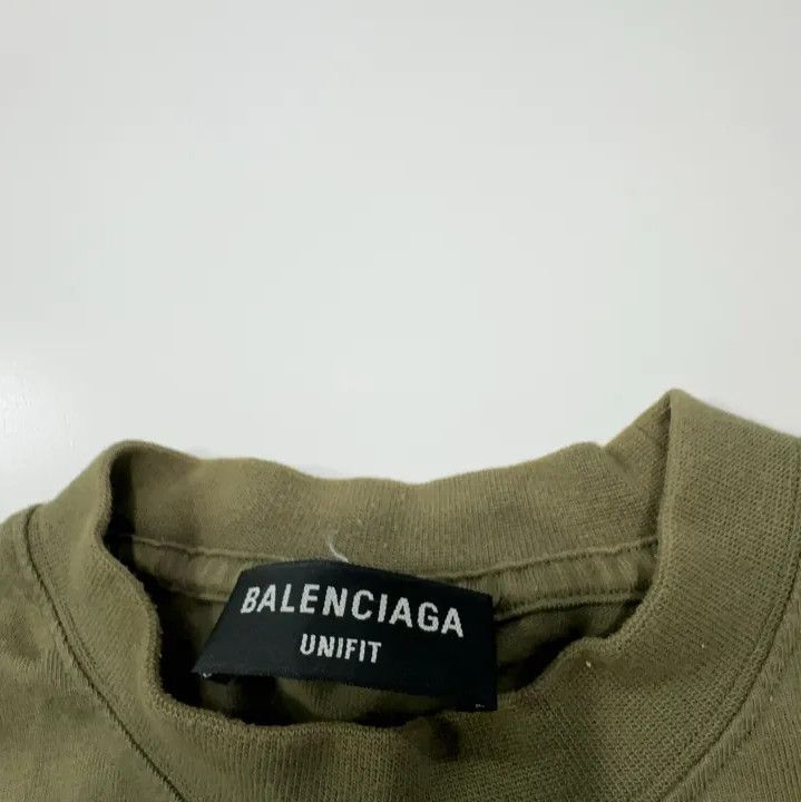 Balenciaga Balenciaga Military Green Logo Print T-Shirt Size US M / EU 48-50 / 2 - 6 Thumbnail