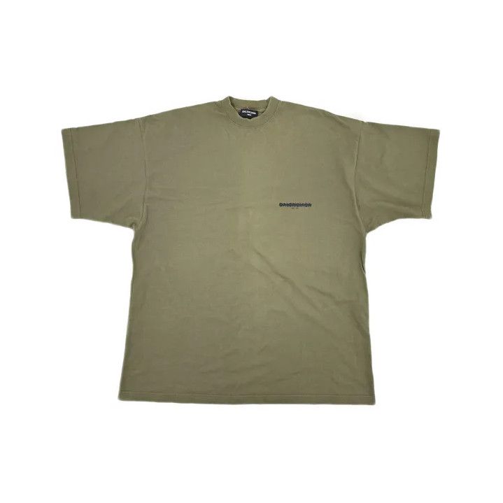 Balenciaga Balenciaga Military Green Logo Print T-Shirt Size US M / EU 48-50 / 2 - 2 Thumbnail