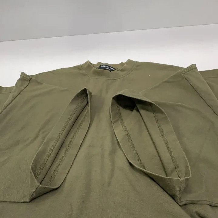 Balenciaga Balenciaga Military Green Logo Print T-Shirt Size US M / EU 48-50 / 2 - 12 Thumbnail