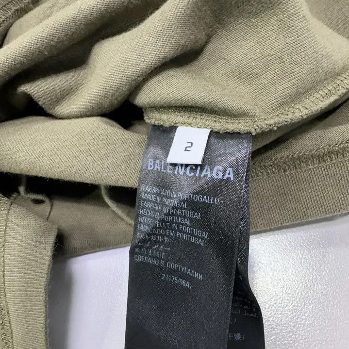 Balenciaga Balenciaga Military Green Logo Print T-Shirt Size US M / EU 48-50 / 2 - 5 Thumbnail
