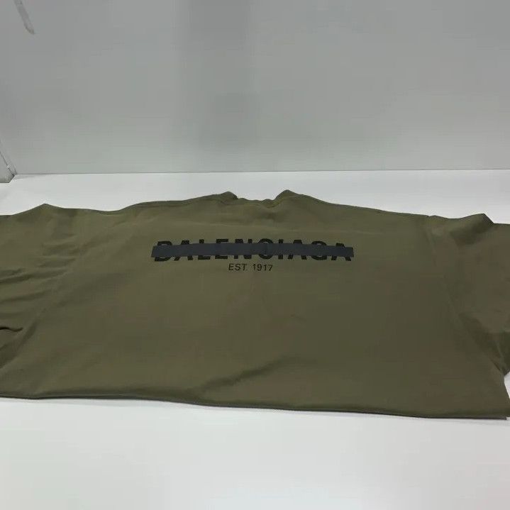 Balenciaga Balenciaga Military Green Logo Print T-Shirt Size US M / EU 48-50 / 2 - 14 Thumbnail