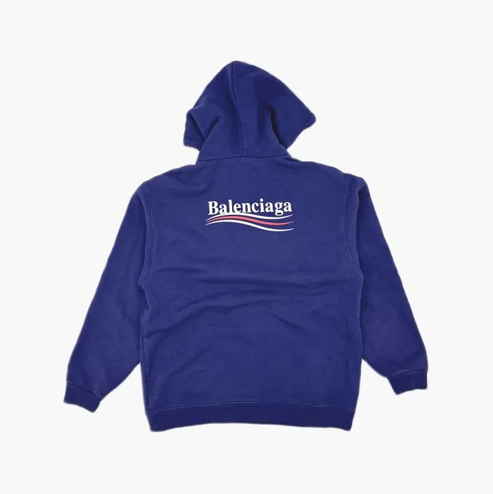 Balenciaga Balenciaga Logo Hoodie in Deep Blue Size US S / EU 44-46 / 1 - 3 Thumbnail