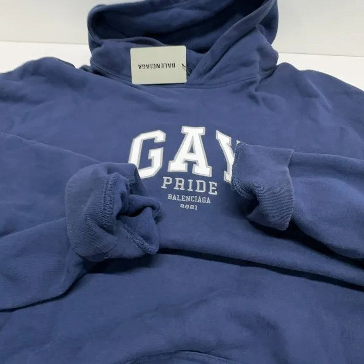 Balenciaga Balenciaga Casual Blue Long Sleeve Sweatshirt Size US S / EU 44-46 / 1 - 11 Thumbnail