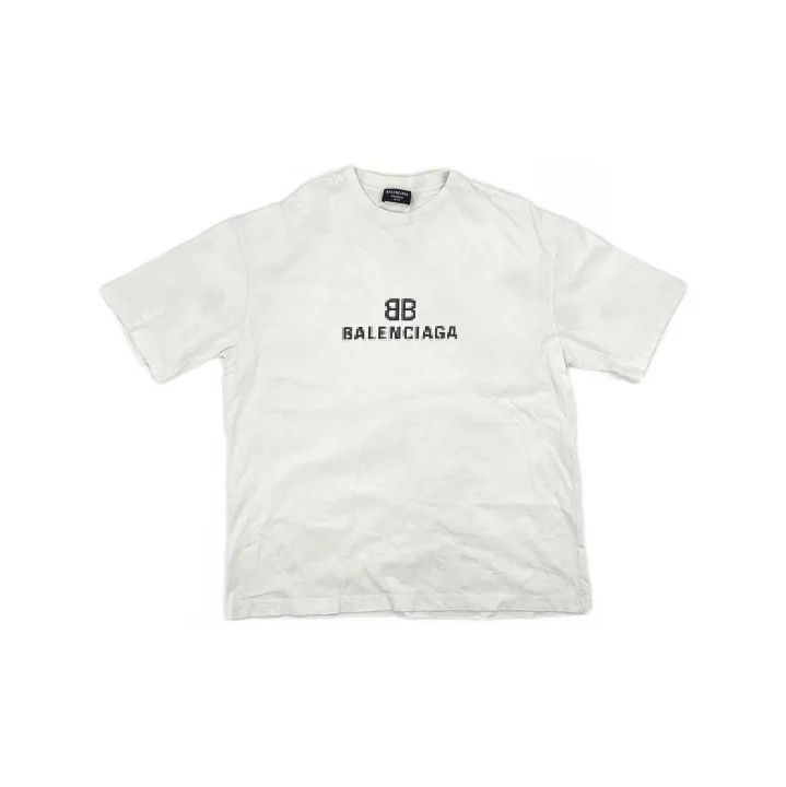 Balenciaga Balenciaga Logo Print White Short-Sleeve T-Shirt Size US L / EU 52-54 / 3 - 2 Thumbnail