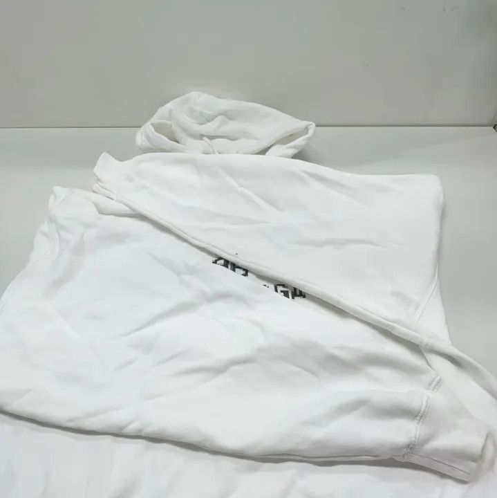 Balenciaga Balenciaga White Logo Drawstring Hoodie Size US M / EU 48-50 / 2 - 10 Thumbnail