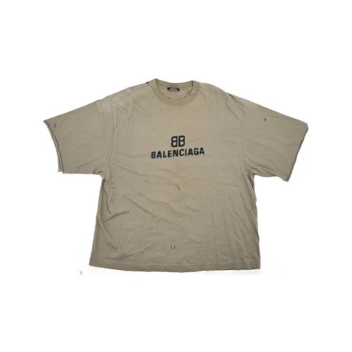 Balenciaga Balenciaga Distressed Logo Short Sleeve T-Shirt Size US S / EU 44-46 / 1 - 2 Thumbnail