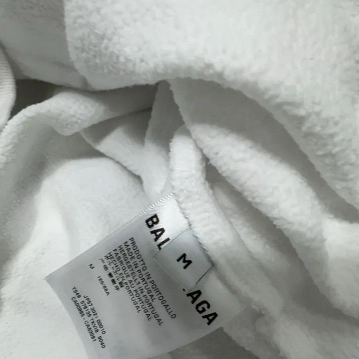 Balenciaga Balenciaga White Drawstring Long Sleeve Hoodie Size US M / EU 48-50 / 2 - 5 Thumbnail