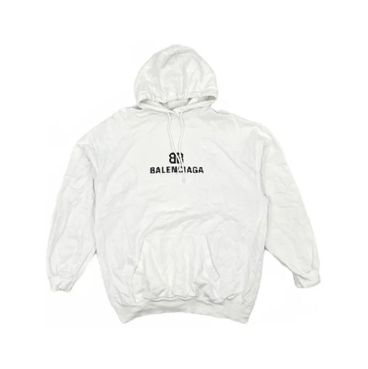 Balenciaga Balenciaga White Drawstring Long Sleeve Hoodie Size US M / EU 48-50 / 2 - 2 Thumbnail