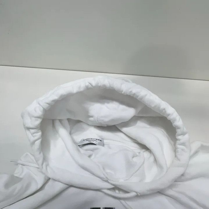 Balenciaga Balenciaga White Drawstring Long Sleeve Hoodie Size US M / EU 48-50 / 2 - 7 Thumbnail