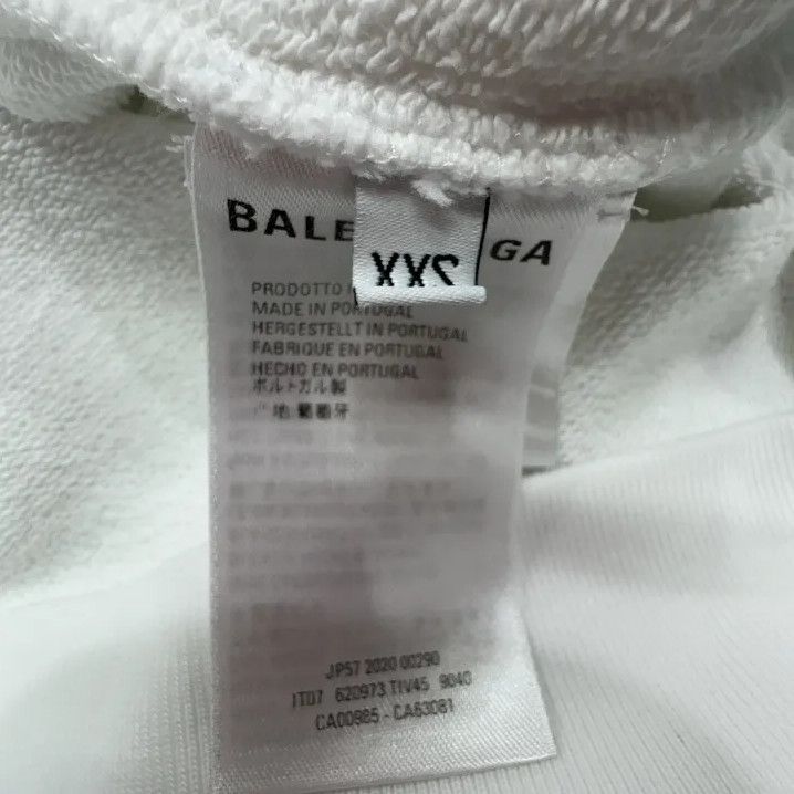 Balenciaga Balenciaga White Long Sleeve Hoodie with Logo Size US XXS / EU 40 - 4 Thumbnail