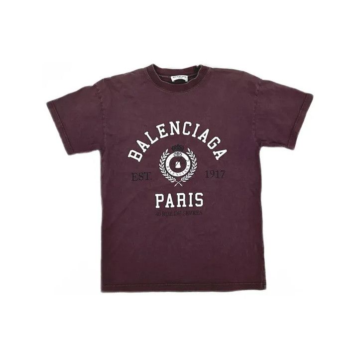 Balenciaga Balenciaga Logo Short Sleeve T-Shirt in Purple Size US XXS / EU 40 - 2 Thumbnail