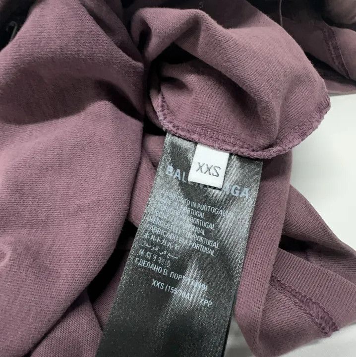 Balenciaga Balenciaga Logo Short Sleeve T-Shirt in Purple Size US XXS / EU 40 - 6 Thumbnail