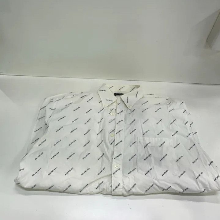Balenciaga Balenciaga Logo Print Long Sleeve Casual Shirt Size US M / EU 48-50 / 2 - 9 Thumbnail