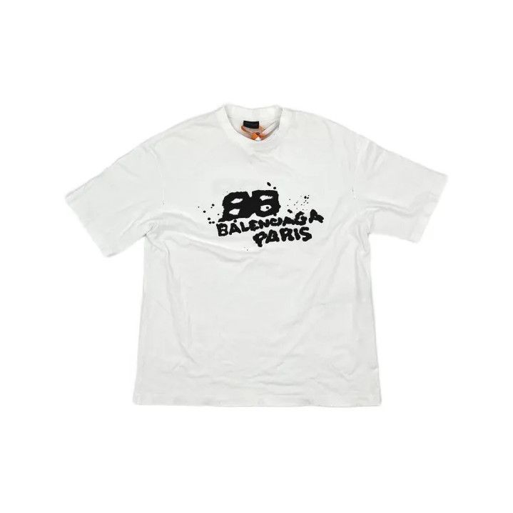 Balenciaga Balenciaga SS23 White Logo Graphic T-Shirt Size US M / EU 48-50 / 2 - 2 Thumbnail