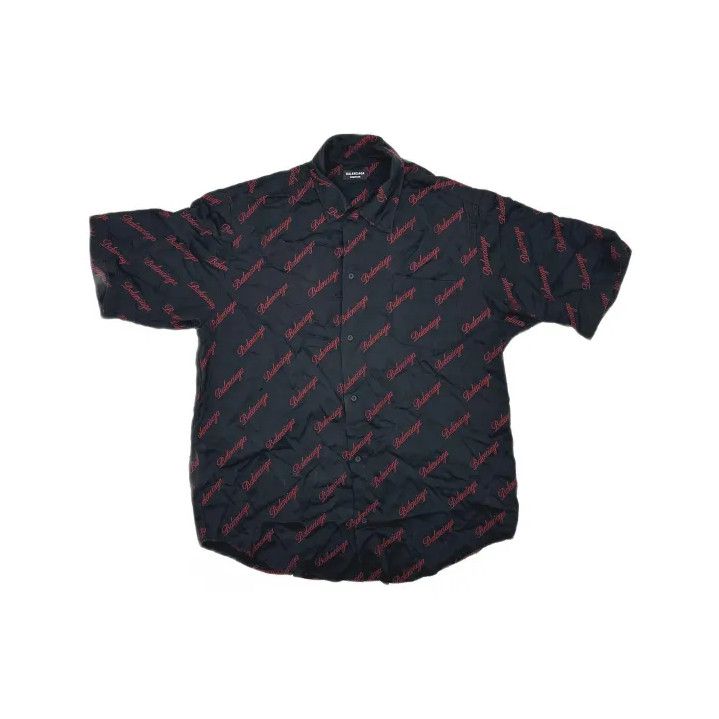 Balenciaga Balenciaga Logo Print Short Sleeve Shirt Size US M / EU 48-50 / 2 - 2 Thumbnail