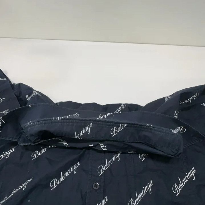 Balenciaga Balenciaga Black Logo Printed Short Sleeve Shirt Size US M / EU 48-50 / 2 - 6 Thumbnail