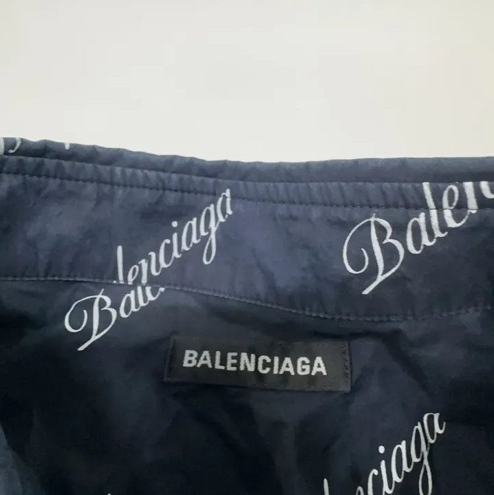 Balenciaga Balenciaga Black Logo Printed Short Sleeve Shirt Size US M / EU 48-50 / 2 - 5 Thumbnail