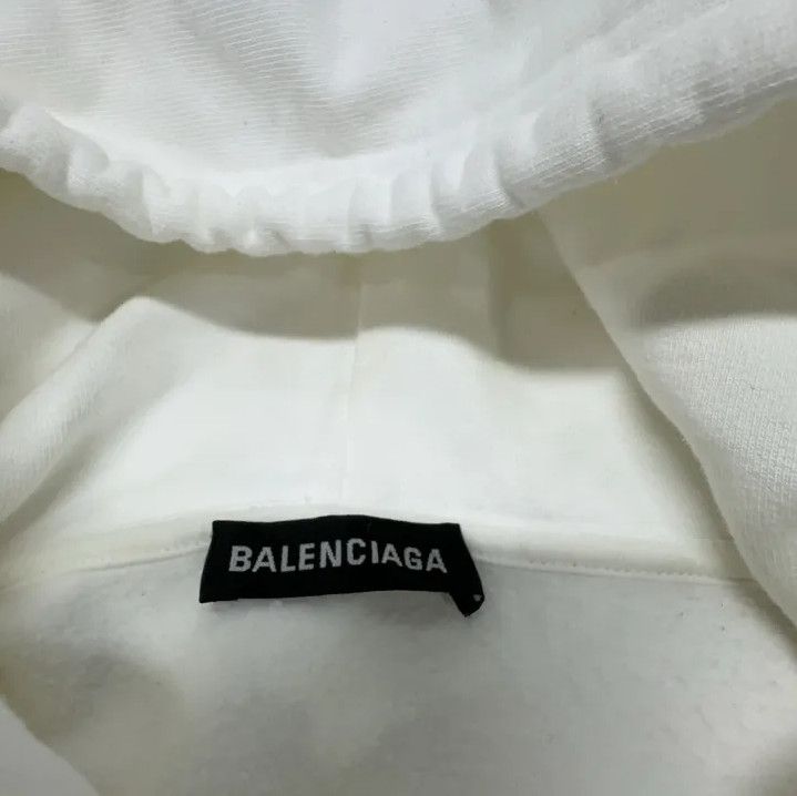 Balenciaga Balenciaga White Logo Print Hoodie for Men Size US XS / EU 42 / 0 - 4 Thumbnail