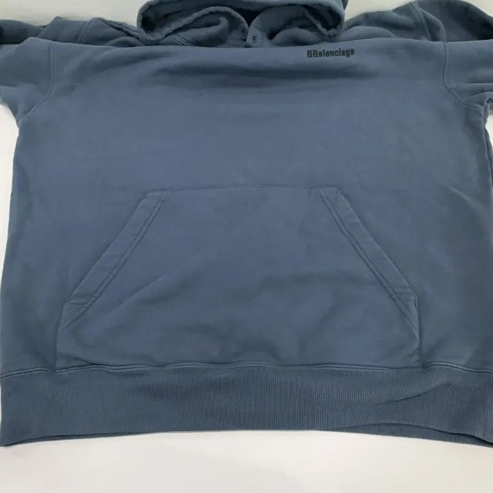 Balenciaga Balenciaga SS23 Blue Logo Embroidered Hoodie Size US S / EU 44-46 / 1 - 9 Thumbnail