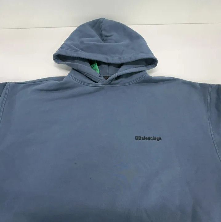 Balenciaga Balenciaga SS23 Blue Logo Embroidered Hoodie Size US S / EU 44-46 / 1 - 7 Thumbnail