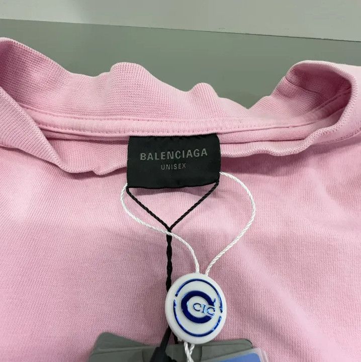 Balenciaga Balenciaga FW23 Pink Crystal Neck T-Shirt Size US L / EU 52-54 / 3 - 4 Thumbnail