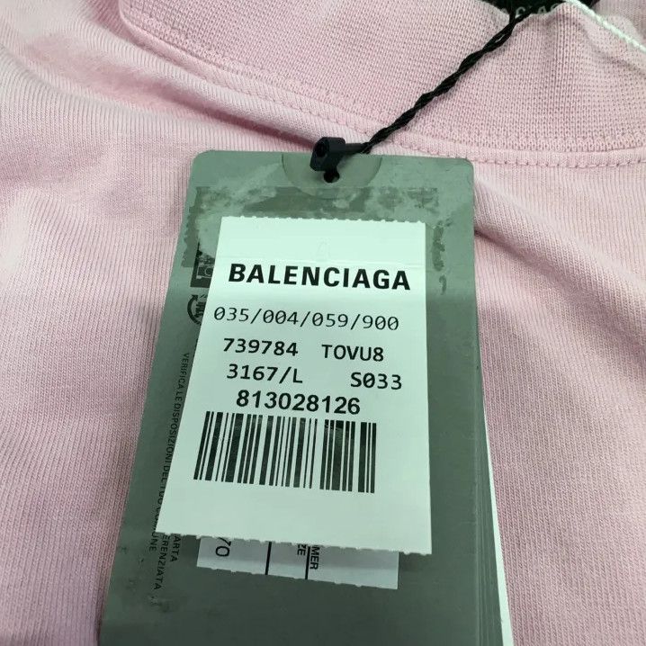 Balenciaga Balenciaga FW23 Pink Crystal Neck T-Shirt Size US L / EU 52-54 / 3 - 5 Thumbnail