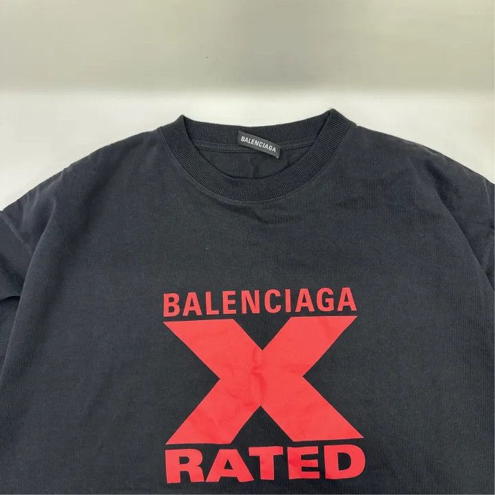 Balenciaga Balenciaga Black X Rated Graphic T-Shirt Size US XL / EU 56 / 4 - 7 Thumbnail