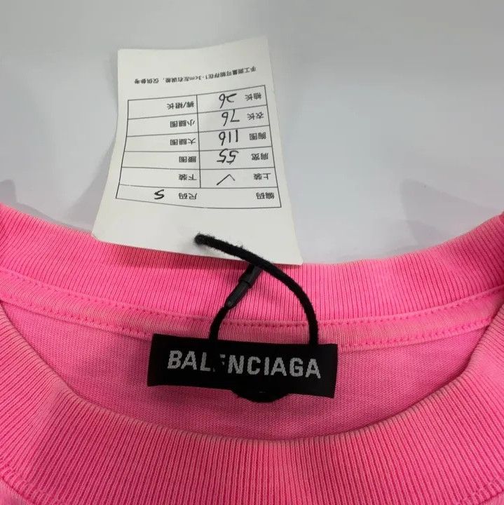 Balenciaga Balenciaga Logo Print Pink Cotton T-Shirt Size US S / EU 44-46 / 1 - 5 Thumbnail