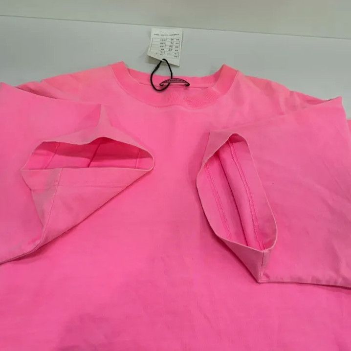 Balenciaga Balenciaga Logo Print Pink Cotton T-Shirt Size US S / EU 44-46 / 1 - 10 Thumbnail