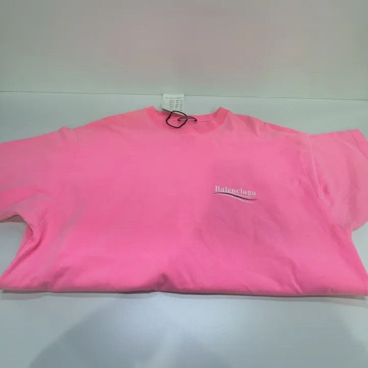 Balenciaga Balenciaga Logo Print Pink Cotton T-Shirt Size US S / EU 44-46 / 1 - 8 Thumbnail