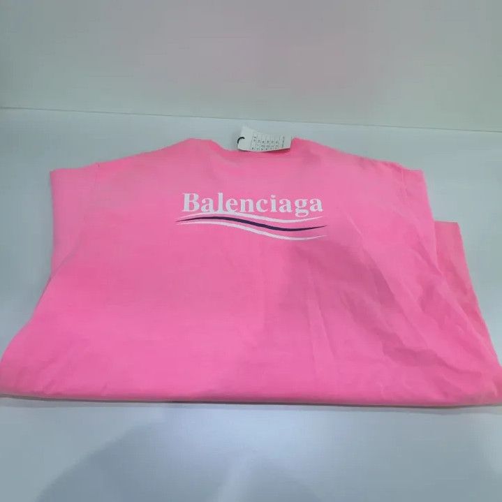 Balenciaga Balenciaga Logo Print Pink Cotton T-Shirt Size US S / EU 44-46 / 1 - 11 Thumbnail