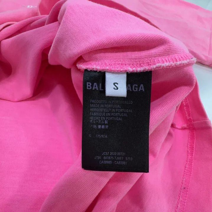 Balenciaga Balenciaga Logo Print Pink Cotton T-Shirt Size US S / EU 44-46 / 1 - 4 Thumbnail