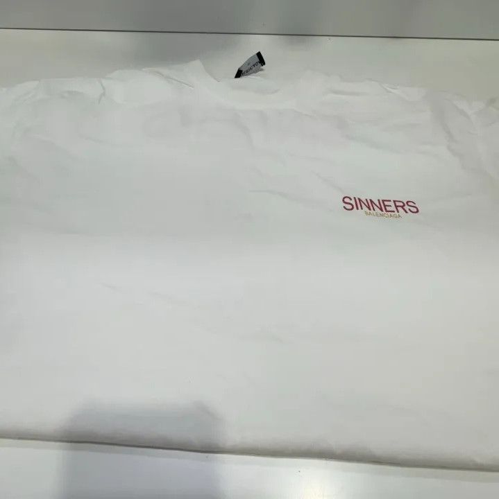 Balenciaga Balenciaga Logo Print Cotton T-Shirt in White Size US XS / EU 42 / 0 - 9 Thumbnail