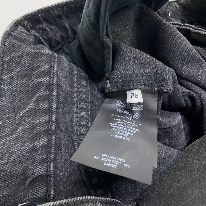 Balenciaga Balenciaga Stylish Black Denim Trousers with Stripes Size US 28 / EU 44 - 6 Thumbnail