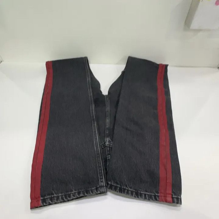 Balenciaga Balenciaga Stylish Black Denim Trousers with Stripes Size US 28 / EU 44 - 9 Thumbnail