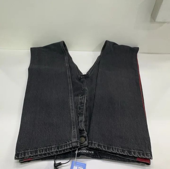 Balenciaga Balenciaga Stylish Black Denim Trousers with Stripes Size US 28 / EU 44 - 12 Thumbnail
