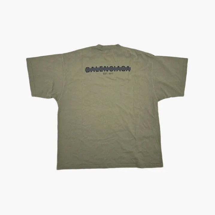Balenciaga Balenciaga Logo Print Oversized Military Green T-shirt Size US L / EU 52-54 / 3 - 3 Thumbnail