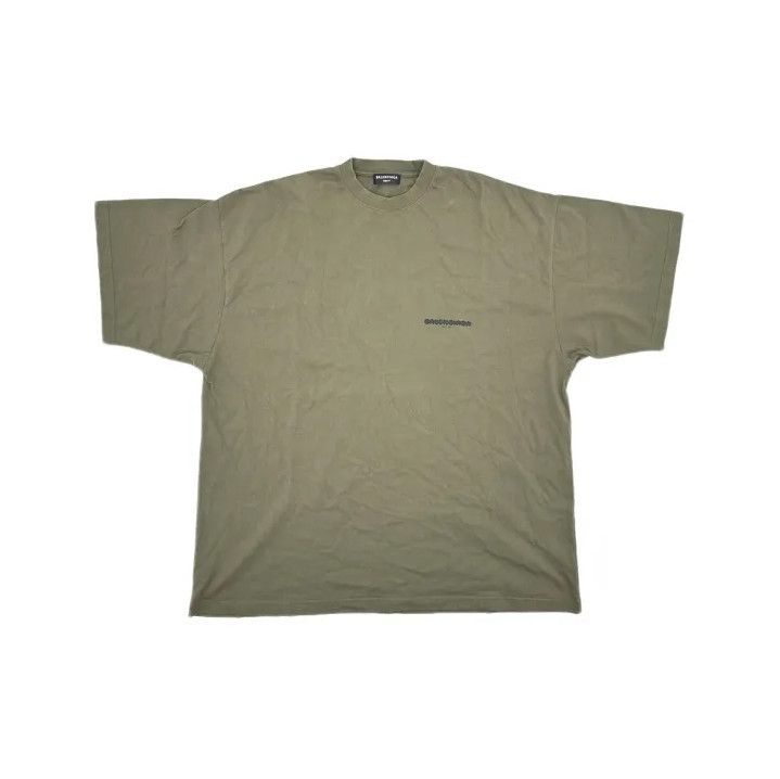 Balenciaga Balenciaga Logo Print Oversized Military Green T-shirt Size US L / EU 52-54 / 3 - 2 Thumbnail