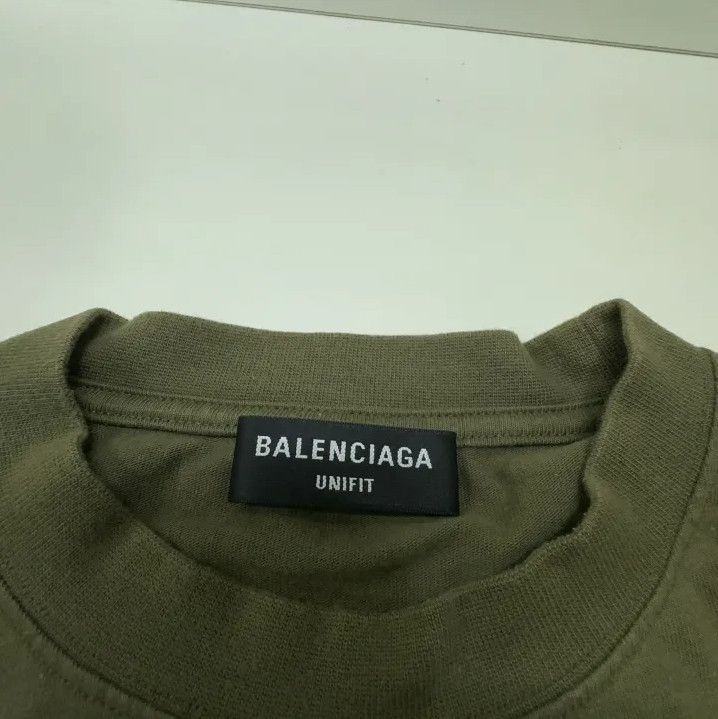 Balenciaga Balenciaga Logo Print Oversized Military Green T-shirt Size US L / EU 52-54 / 3 - 4 Thumbnail