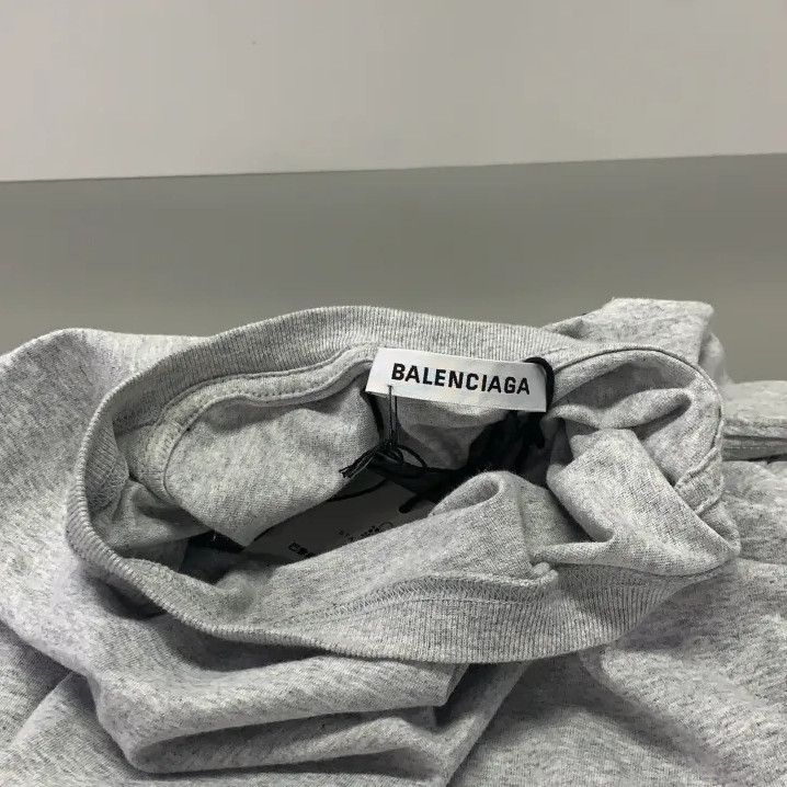 Balenciaga Balenciaga Gray Logo Embroidered Short Sleeve T-Shirt Size US XS / EU 42 / 0 - 7 Thumbnail