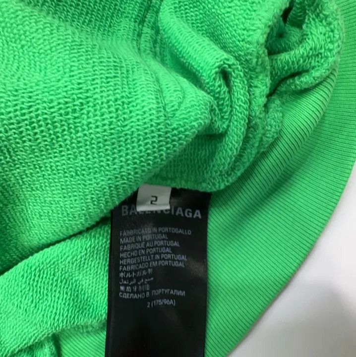 Balenciaga Balenciaga Logo Print Hooded Sweatshirt in Green Size US M / EU 48-50 / 2 - 7 Thumbnail
