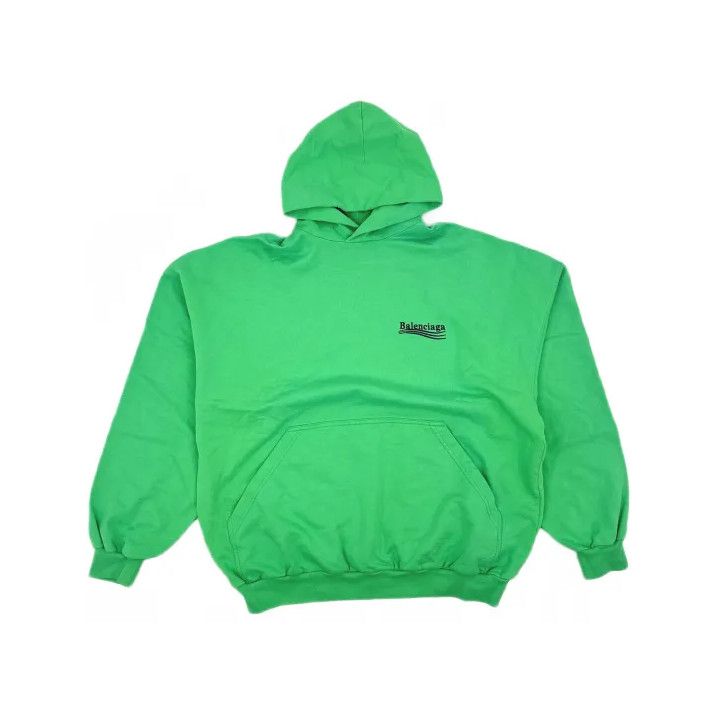 Balenciaga Balenciaga Logo Print Hooded Sweatshirt in Green Size US M / EU 48-50 / 2 - 2 Thumbnail